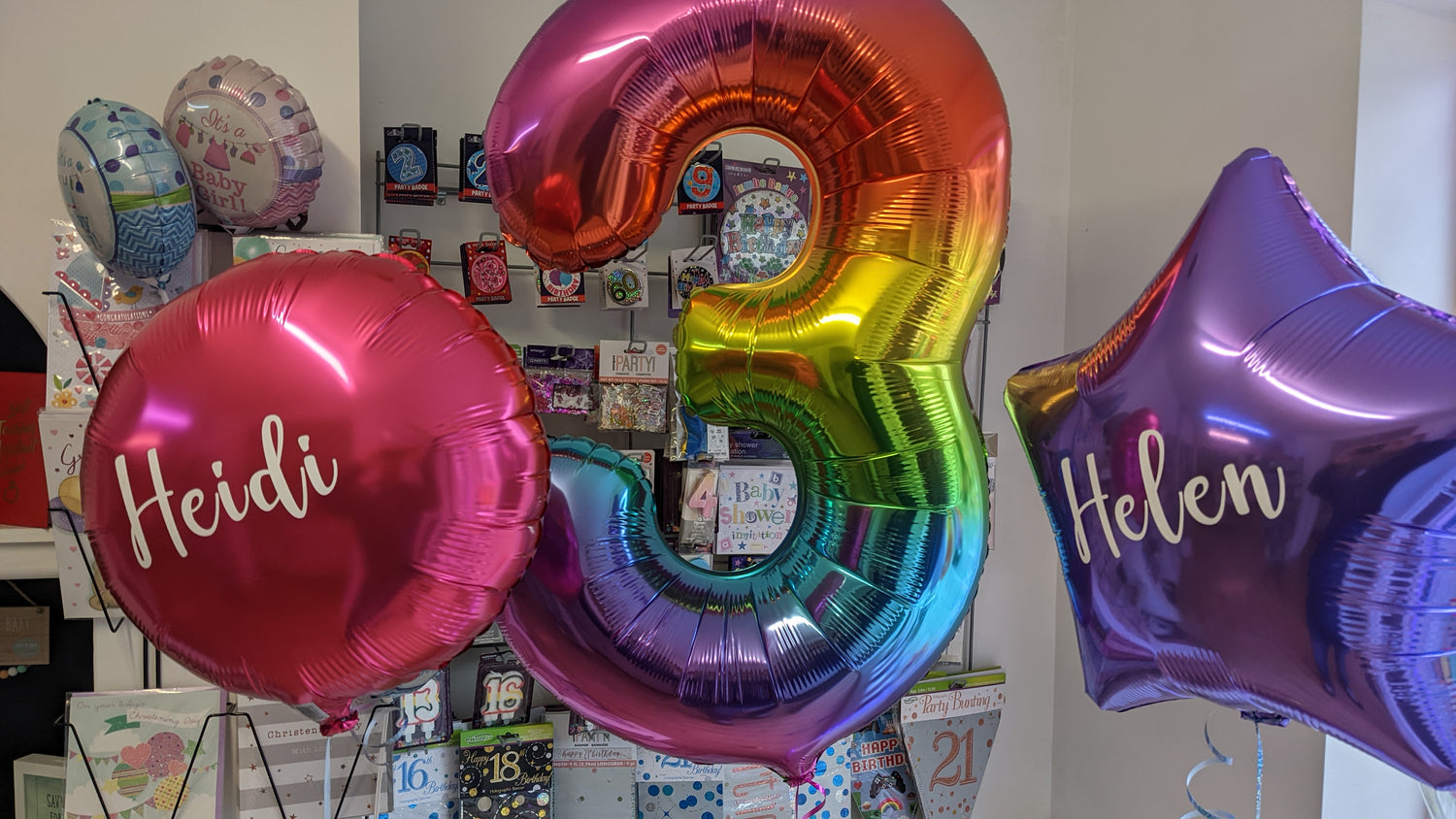 Beautiful happy birthday ballooons delivered to a friend or loved one. Supplied inflated with helium and ready to open for perfect gift for a birthday to remember.  