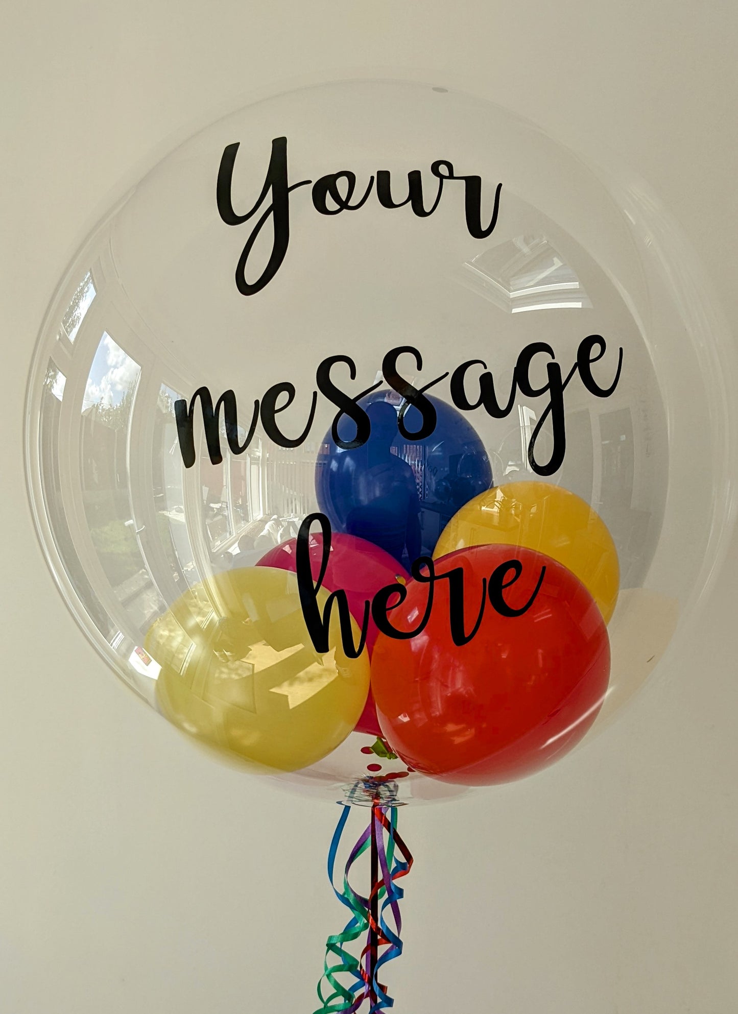 Personalised Multicolour Rainbow Bubble Balloon