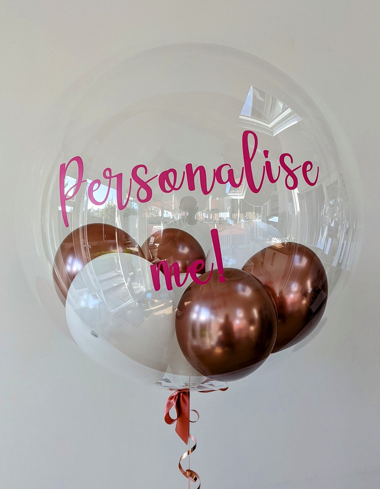 Personalised Rose Gold Bubble Balloon